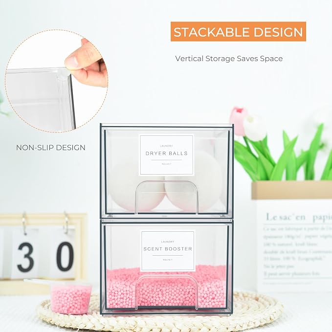 2 Pack Laundry Room Organization Storage Drawers - Image 4