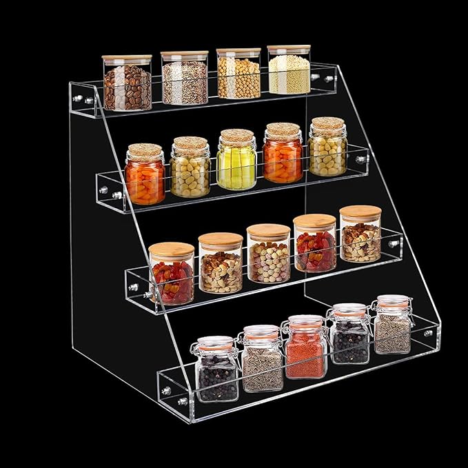 PMMASTO Tiered Spice Rack, Seasoning Organizer, Kitchen Organization and Storage - Image 3