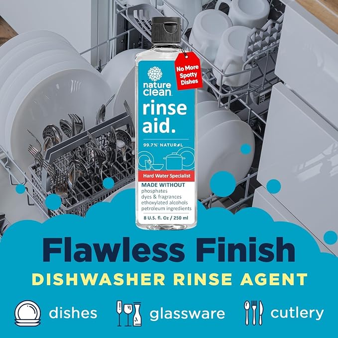 Nature Clean All Natural Dishwasher Rinse Aid Cleaner, Liquid Dishwasher Rinse - Image 2