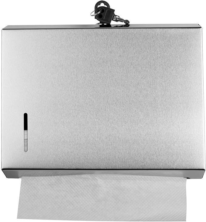 Wall Mounte Paper Towel Dispensers, 10.4" L x 3.3" D x 8.3" H, Stainless Steel - Image 2
