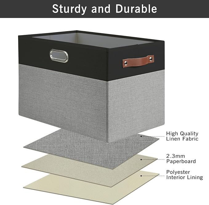 Large Collapsible Fabric Storage Bins - Image 6