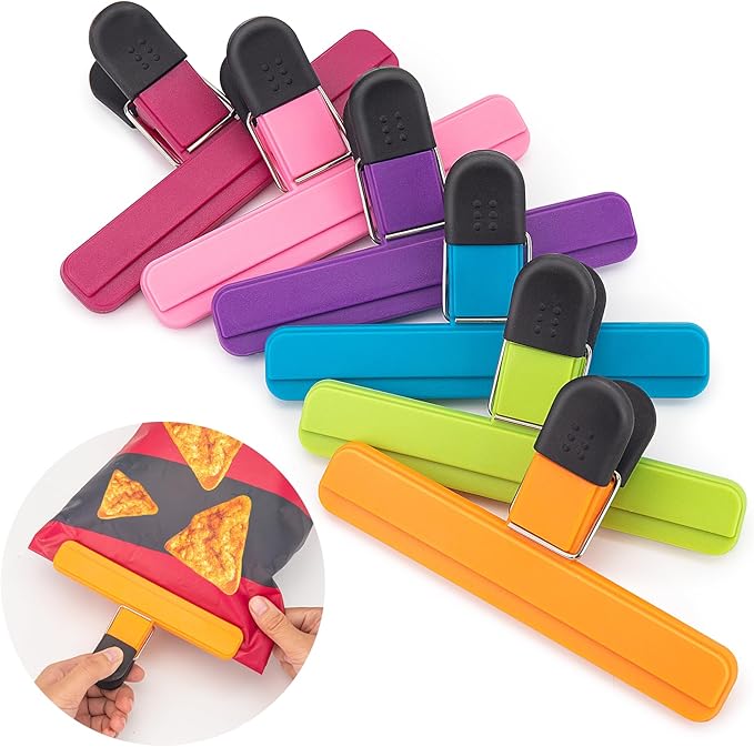 6 Pack Chip Bag Clips, Large Bags Clip by EWOID