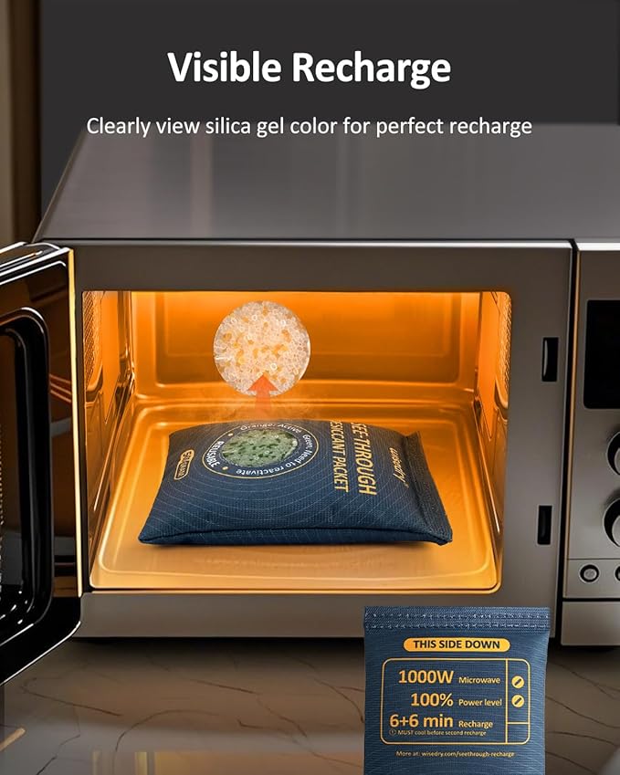 wisedry 500GX2 See-Through Silica Gel Packets, Color-Indicating Desiccant Packs - Image 7