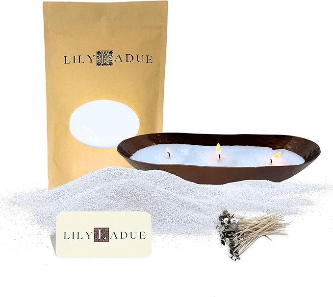 LILY LADUE Sand Candle Kit - 1Lb/16Oz Pearled Candles Sand and Wicks by Unknown