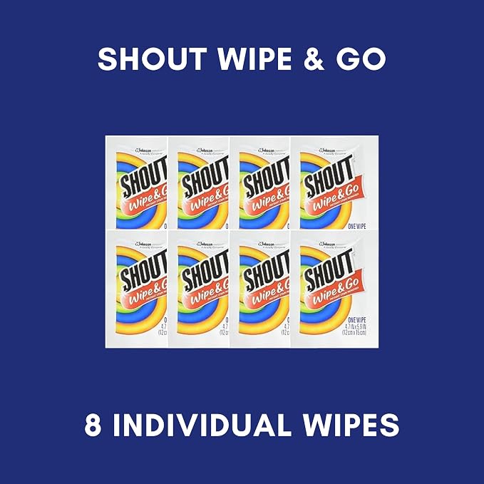 Downy Wrinkle Releaser Spray Travel Size 3 oz, 8 Shout Wipes Individually - Image 5