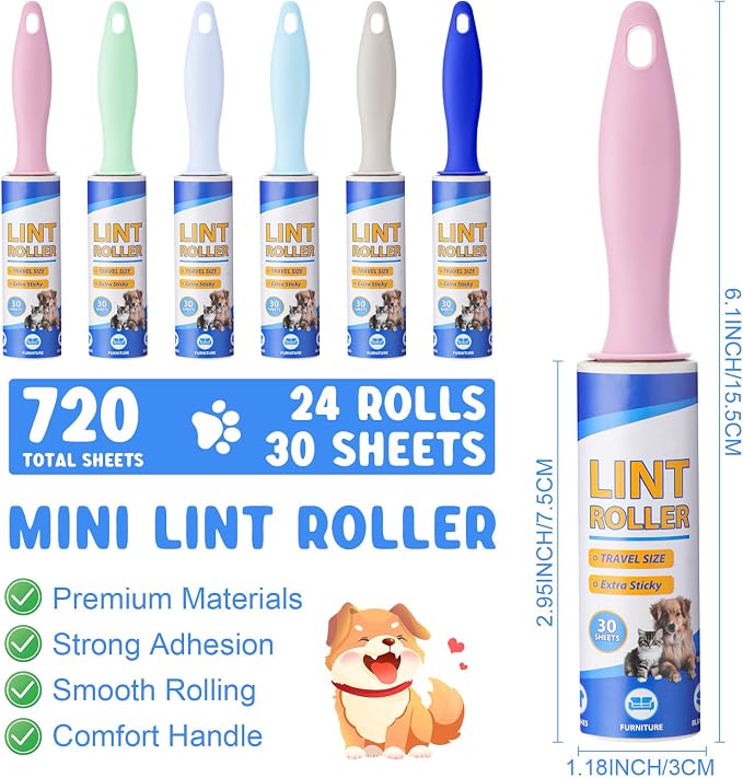 Hushee 24 Pack Bulk Mini Lint Roller - Image 2