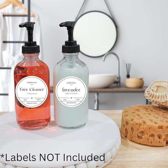 Cornucopia Brands 8oz Clear Glass Pump Bottles, Great as Essential Oil Bottles - Image 5