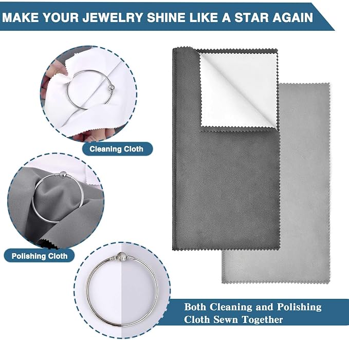 SEVENWELL Silver Polishing Cloth, Jewelry Cleaner Cloth - Image 3