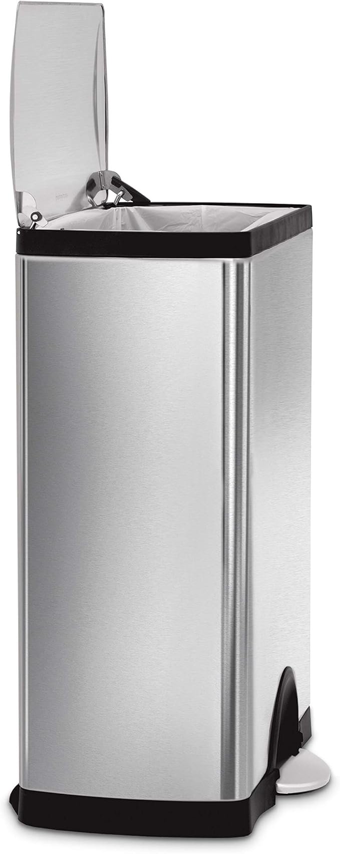 simplehuman 50 Liter / 13.0 Gallon Rectangular Kitchen Step Trash Can, Brushed - Image 4
