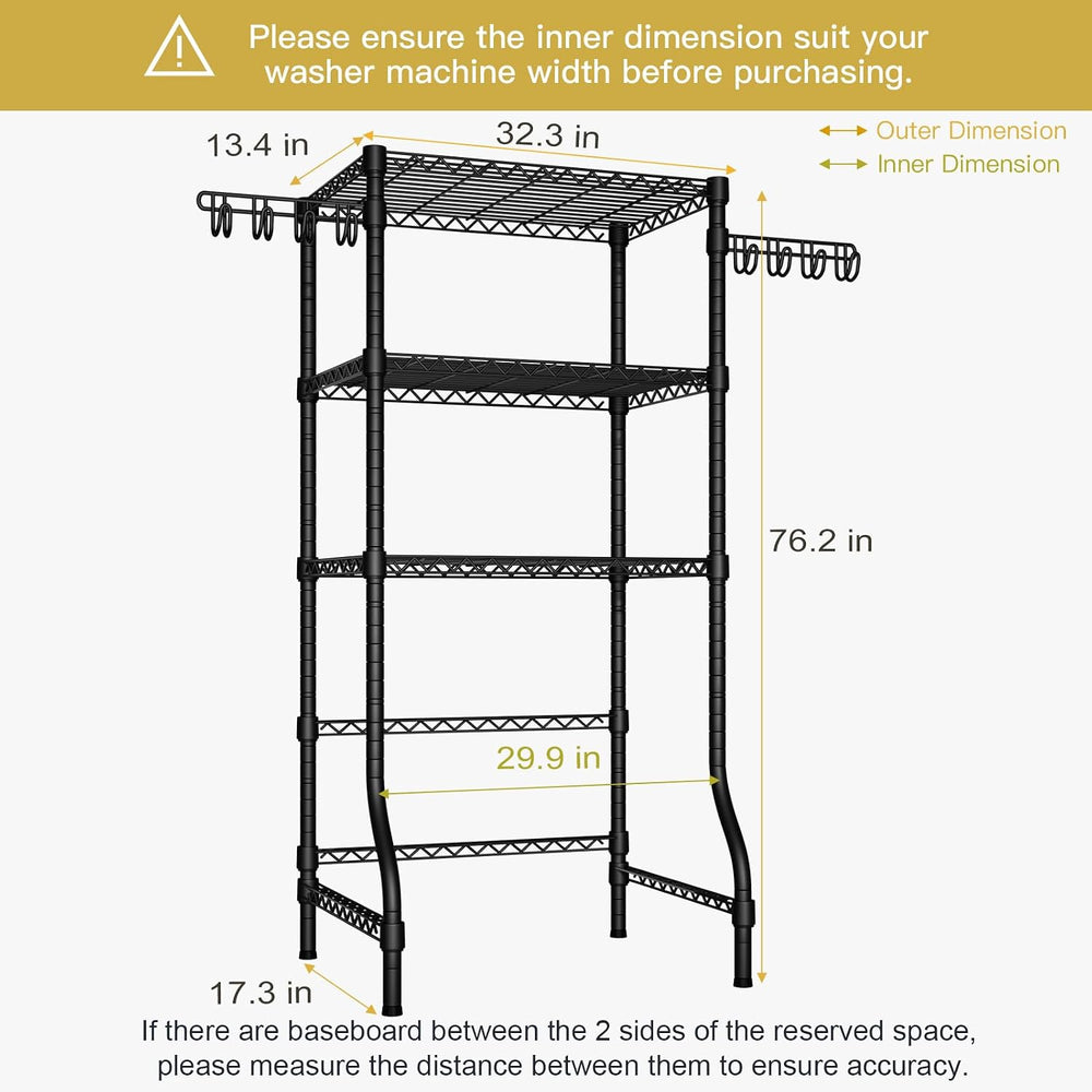 Ulif U8 Medium Laundry Room Storage Organizer, Over the Washer and Dryer Stor...