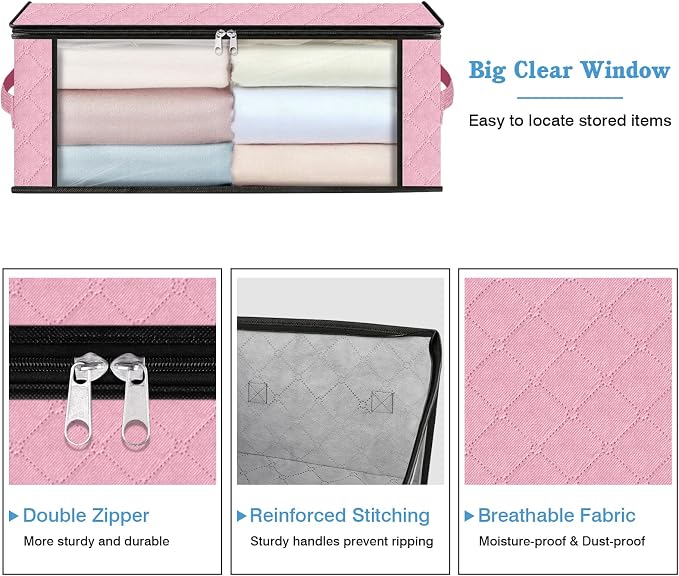 HomeHacks Storage 6-Pack Clothes Organizer Storage Bags Foldable Storage Box - Image 4