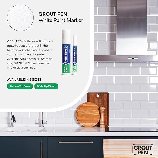 Grout Pen White Tile Grout Paint: Waterproof Grout Paint Pen, Narrow 5mm Tip - Image 7