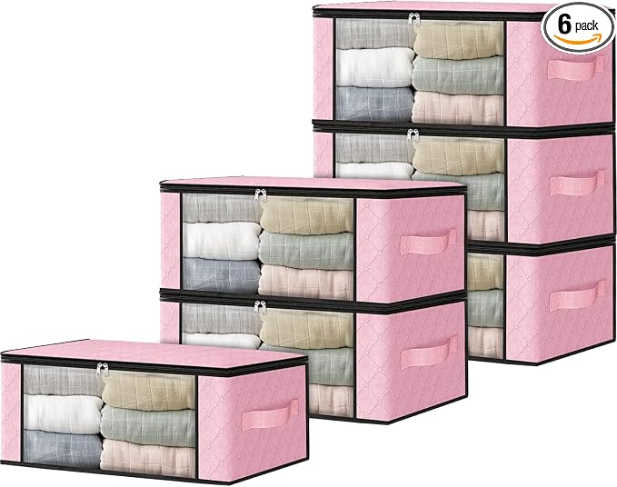 HomeHacks Storage 6-Pack Clothes Organizer Storage Bags Foldable Storage Box by HomeHacks
