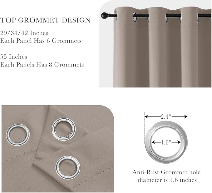 PONY DANCE Light Taupe Blackout Curtains - Image 4