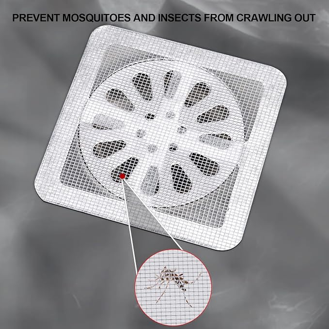 60PCS Disposable Shower Drain Cover Hair Catcher Shower Drain Mesh Stickers - Image 5