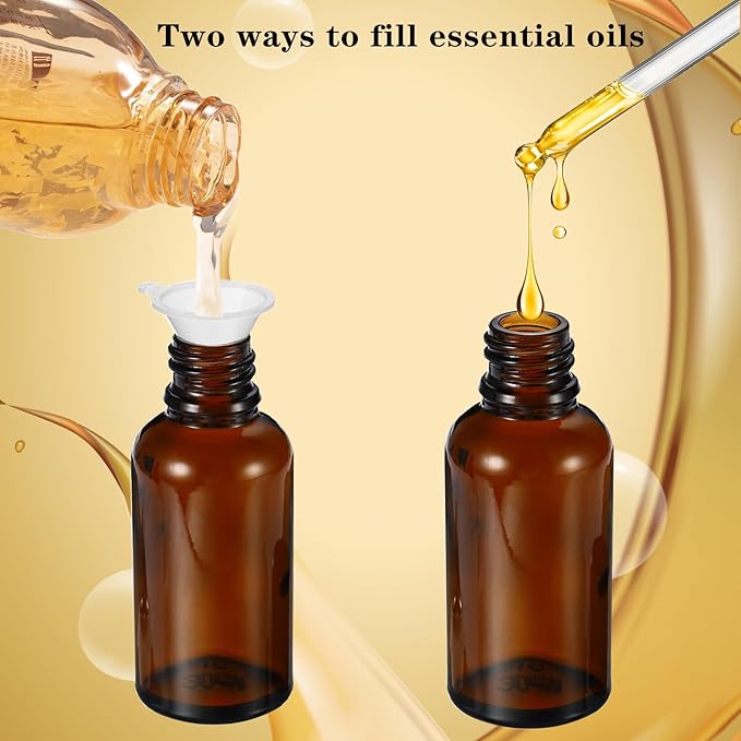 50ML Roller Bottles for Essential Oil, 3 Pack Empty Amber Glass Roller Bottle - Image 5