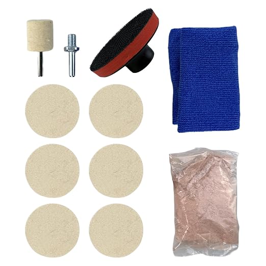 9Pcs/Set Glass Polishing Kit, 100g Cerium Oxide Powder Polishing Kit by Flylin
