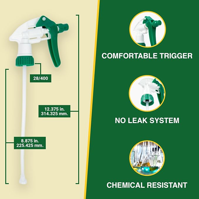 Heluva Green Spray Bottle Nozzle Replacement, Bottle Tops Only - Image 2