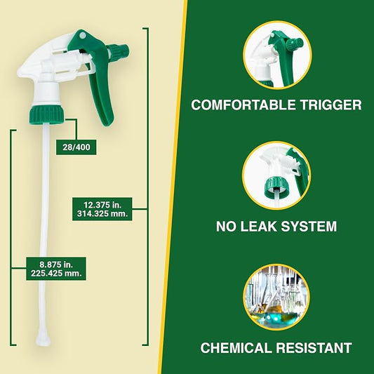 Heluva Green Spray Bottle Nozzle Replacement, Bottle Tops Only - Image 2