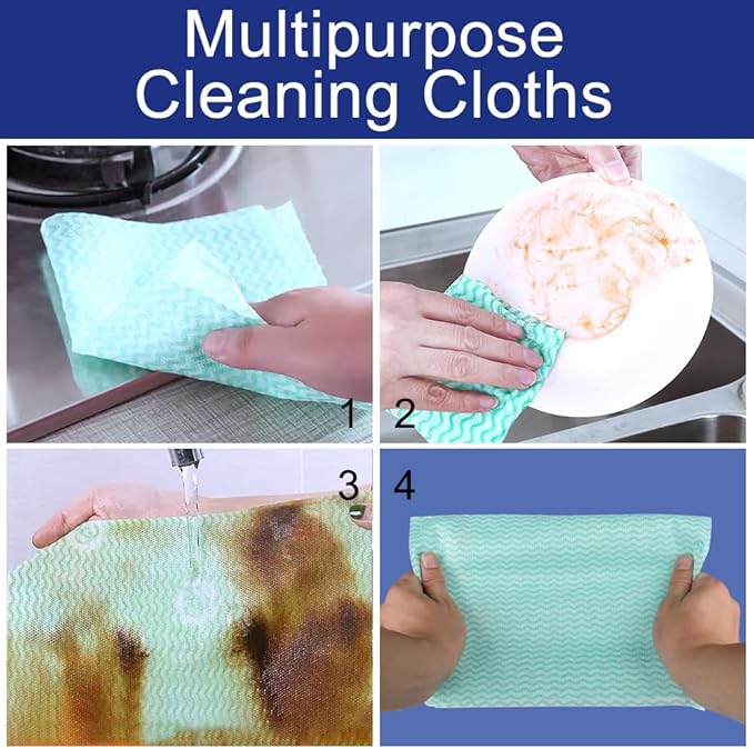 100 Count Disposable Cleaning Towels and Dish Cloths, Super Absorbent Dishcloths - Image 6