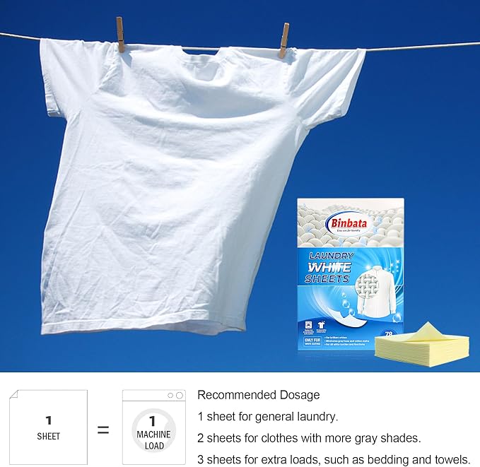 Eco Laundry Whitener Sheets 78 Count – Binbata Unscented High Concentrated - Image 7