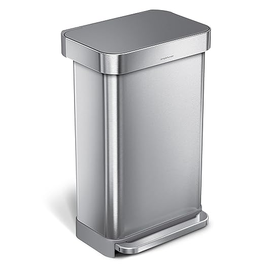 simplehuman 45 Liter / 12 Gallon Liter Rectangular Hands-Free Kitchen Step by Simplehuman