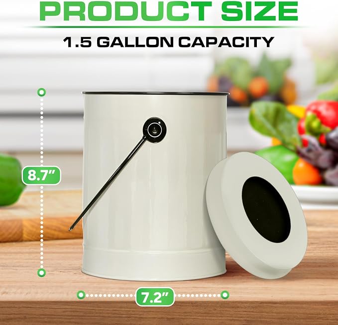 Plexon Countertop Compost Bin Kitchen Indoor - Image 4