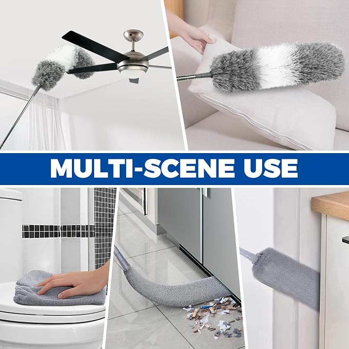 4 Pcs Dusters for Cleaning, 2 in 1 Microfiber Dusters and Retractable Gap Dust - Image 5