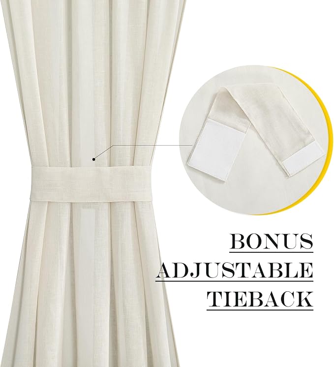 NICETOWN Linen Curtains 50 Inches Long - Image 5