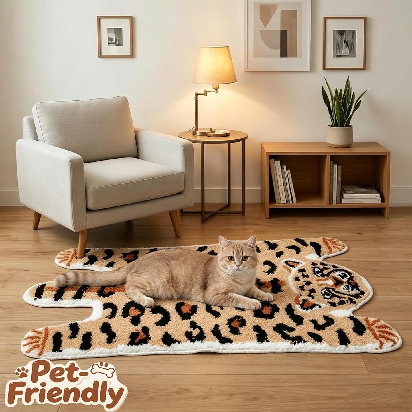 Seek4comfortable Leopard Bath Mat for Bathroom, Soft Animal Print Bathroom Rugs, Non-Slip Cheetah Rug for Shower and Tub, Water Absorbent Funky Bathmat Decor