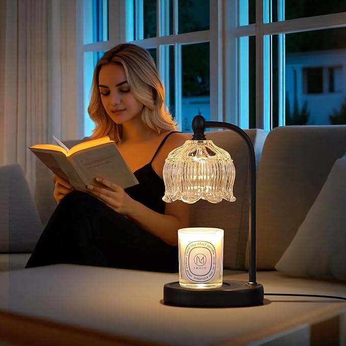 Black Candle Warmer Lamp with Timer and Dimmer, Flameless Wax Melt Warmer - Image 5