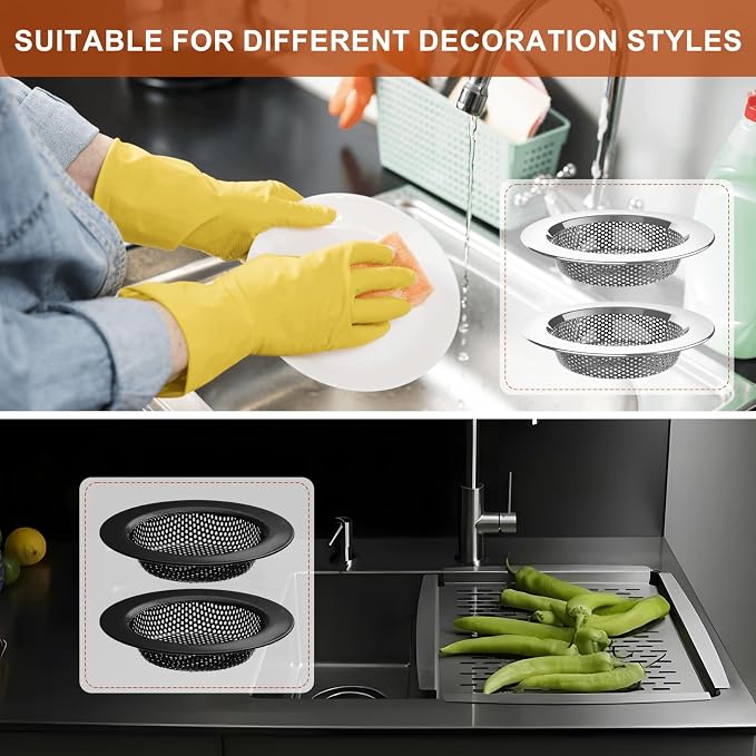 4 Pcs Stainless Steel Mesh Sink Drain Strainer, 4.5" Top / 3" Kitchen Filter - Image 5