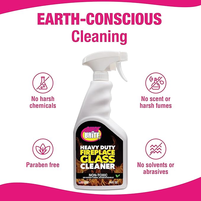 Quick N Brite Fireplace Glass Cleaner 24oz, - Image 6