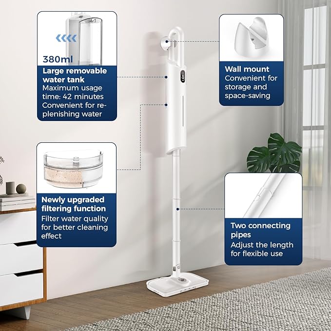 Steam Mop All-in-one for Floor Cleaning, Detachable Handheld Floor Steamer - Image 5
