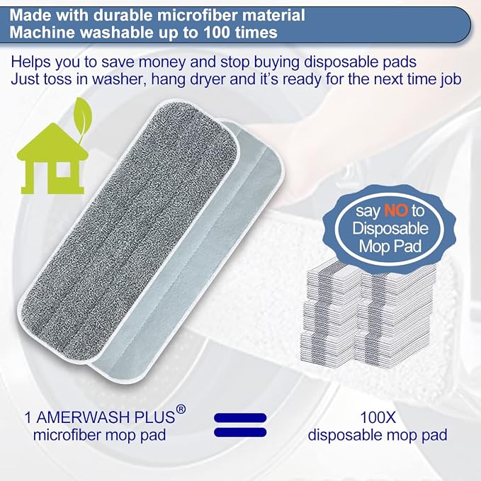 Microfiber Replacement Mop Pads 16.5''x5.5'' Compatible - Image 5