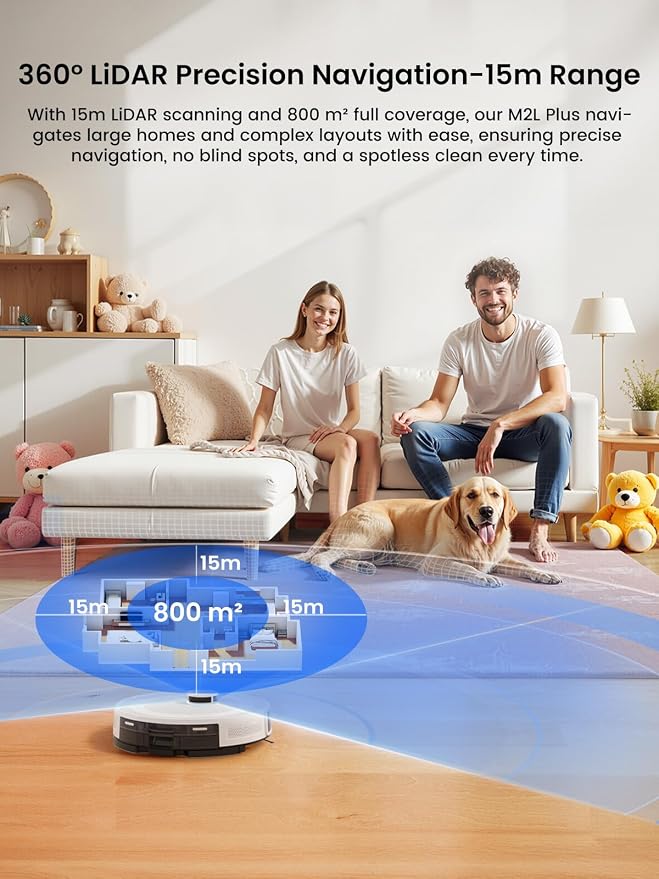Lefant M2L Plus LiDAR Robot Vacuum and Mop, 190° PSD Obstacle Avoidance - Image 6