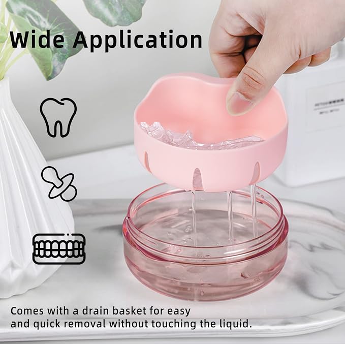 Leak Proof Denture Cup Kit Portable Retainer Case Perfect - Image 4