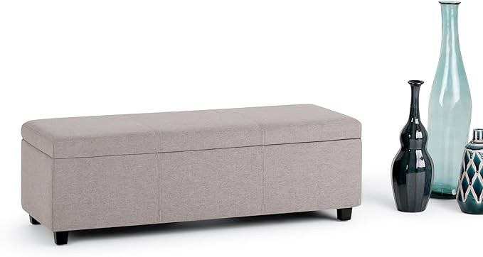 SIMPLIHOME Avalon 48 inch Wide Contemporary Rectangle Storage Ottoman Bench in - Image 12