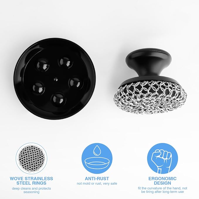 Cast Iron Scrubber Cleaner, Chainmail Scrubber - Image 4