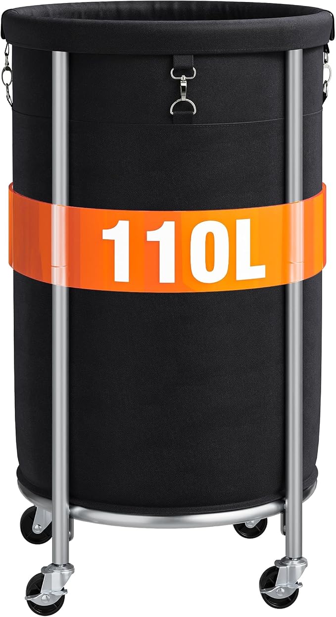 ELYKEN Laundry Hamper with Wheels, 110L Rolling Laundry Basket, Round Laundry by ELYKEN