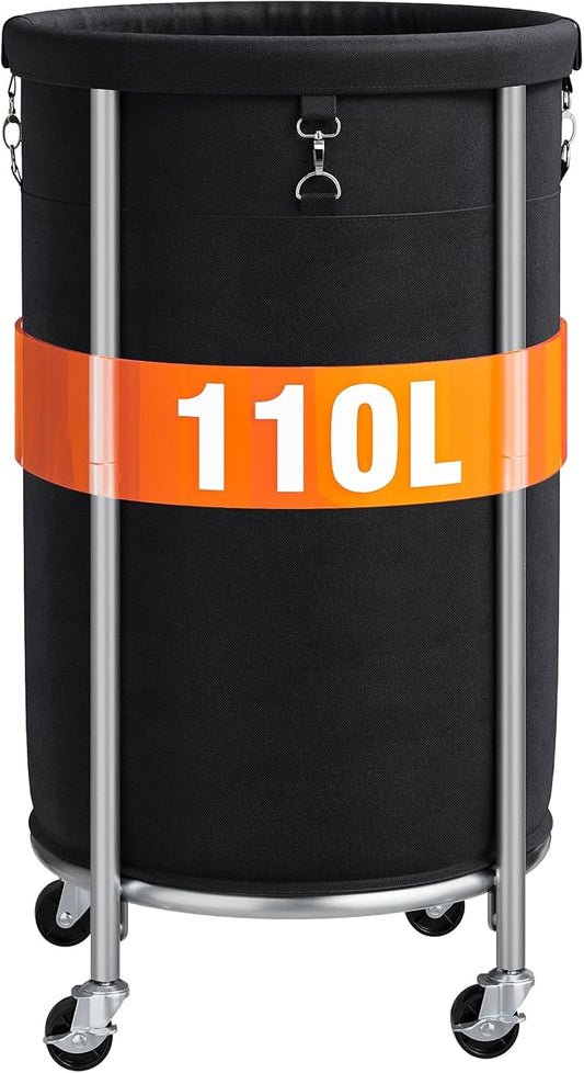 ELYKEN Laundry Hamper with Wheels, 110L Rolling Laundry Basket, Round Laundry by ELYKEN