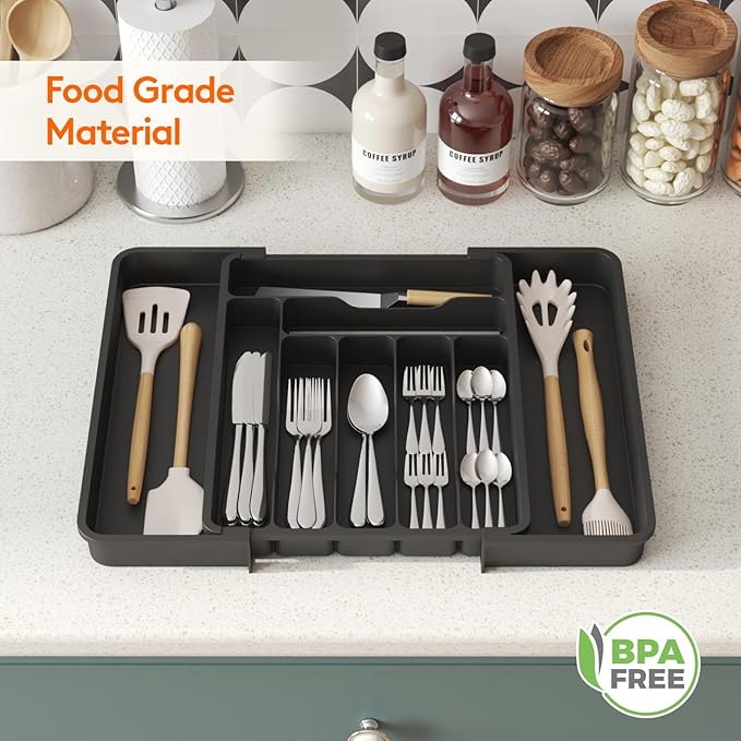Lifewit Silverware Drawer Organizer, Expandable Utensil Organizer - Image 7