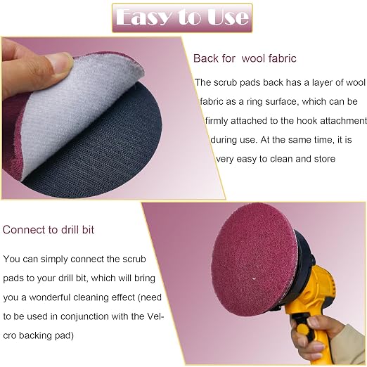 10 PCS 5 Inch 400 Grits Multipurpose Scrubber Scouring Pads Flocking Scuff Pads - Image 3