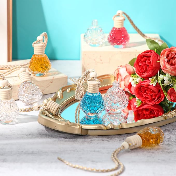 BBTO 50 Pcs Hanging Car Air Freshener Car Diffuser Bottles Empty Glass Perfume - Image 2