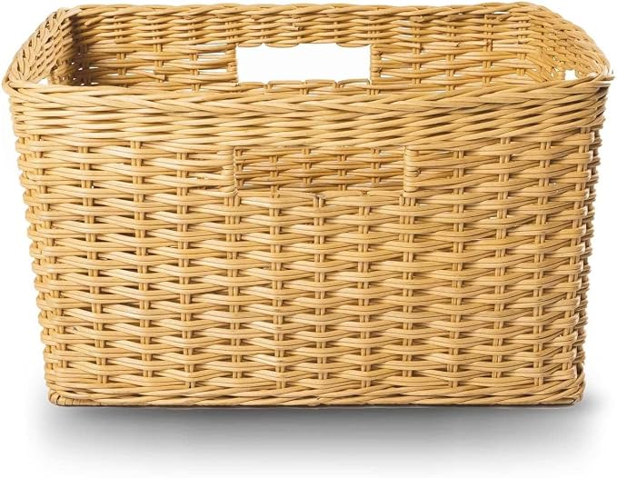 The Basket Lady Tall Rectangular Wicker Storage Basket, 16.5 in L x 10.5 in W x - Image 3