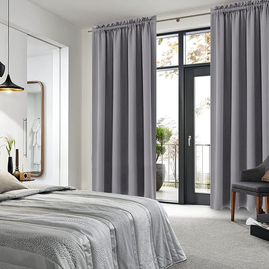 DWCN Grey Blackout Curtains for Bedroom, Thermal Insulated Energy Saving Room - Image 2