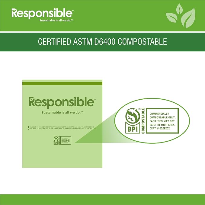 Responsible Products Kitchen Bin Liners, Certified Compostable, Heavy Duty - Image 4