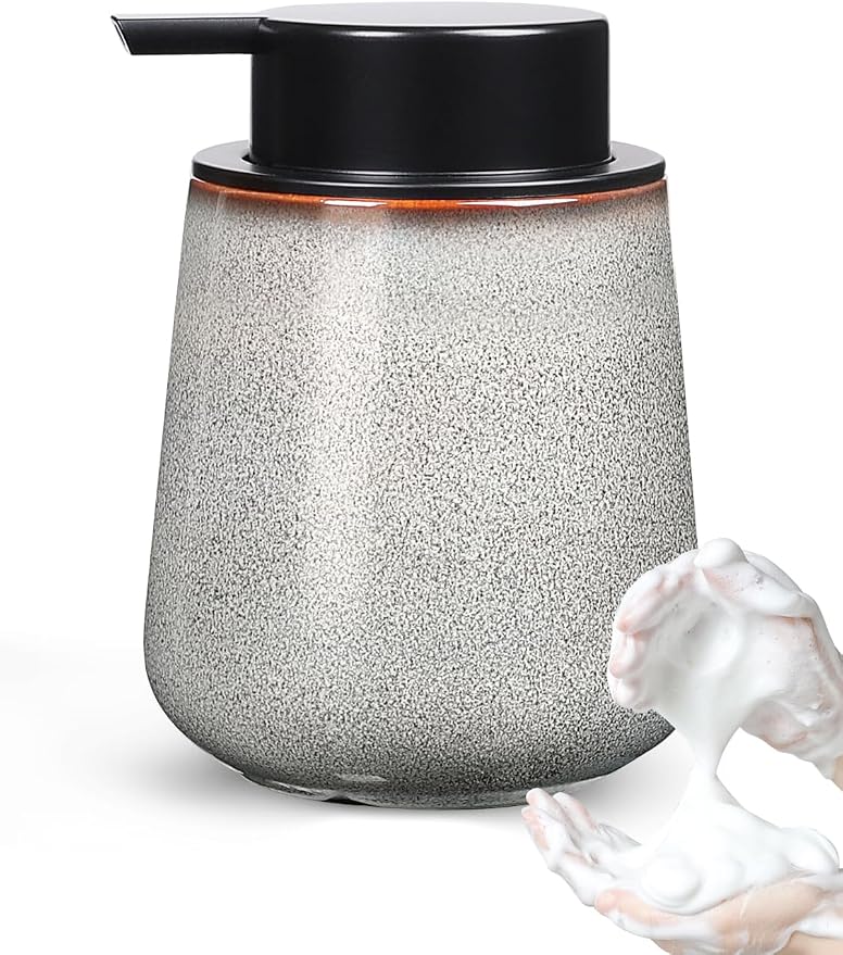 INGOFIN Ceramic Foaming Soap Dispenser -12oz Foam Hand Soap Dispenser Bathroom by INGOFIN