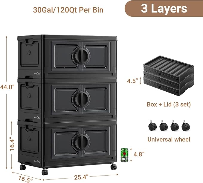 BROVIEW 360Qt Lockable Stackable Storage Bins - Image 2