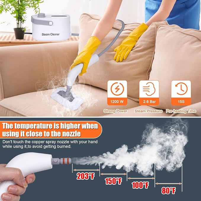 9 in 1 Handheld Steam Cleaner for Home Use, Portable Steamer for Cleaning - Image 5